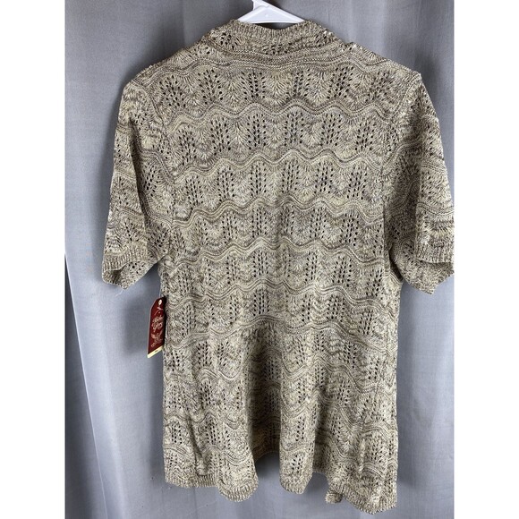 Faded Glory Womens Sz 1X Open Front Brown Cardigan Short Sleeve - Picture 6 of 11
